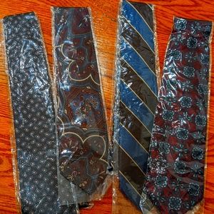 Lot of silk ties. All red and blue color and different patterns